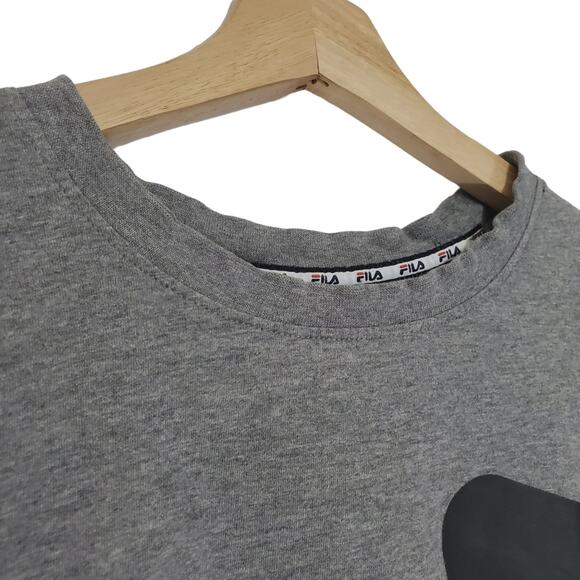 Fila | Graphic Raw Hem Upcycled Boxy Fit Crop Top - Picture 6 of 8